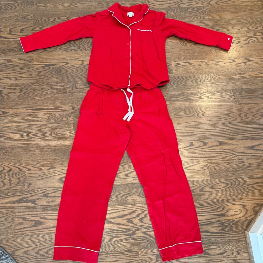 Petite Plume Women's Flannel Pajama Set in Red